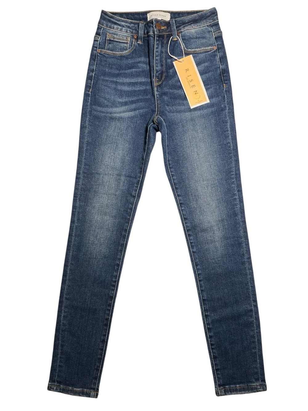 NWT Risen brand jeans dark wash denim high-rise skinny. Size 3/26.